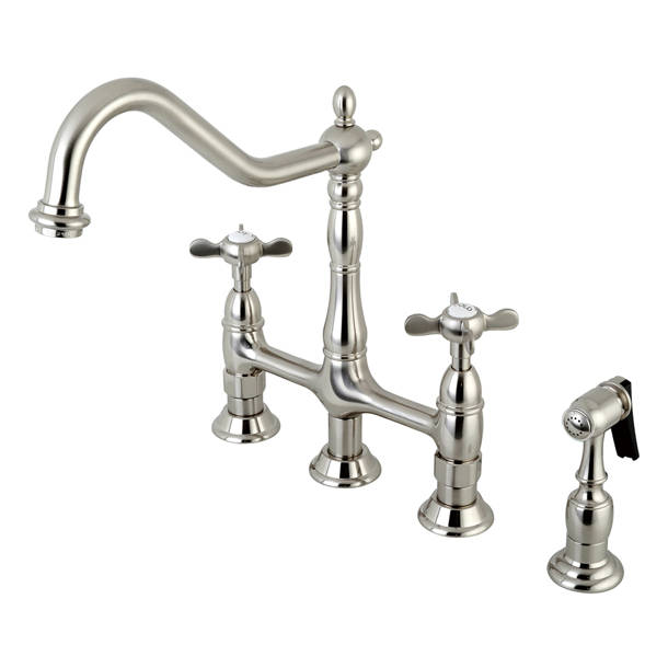 Kingston Brass Essex TwoHandle Wall Mounted Bridge Bathroom Faucet